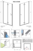 Drzwi prysznicowe Radaway Nes 8 Black DWB 80x200 prawe przejrzyste