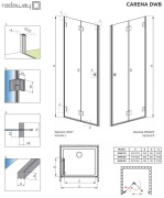 Drzwi prysznicowe Radaway Carena DWB 80x195 lewe