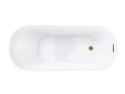 Wanna wolnostojąca corsan estella 170 x 74 cm korek klik-klak szczotkowane złoto