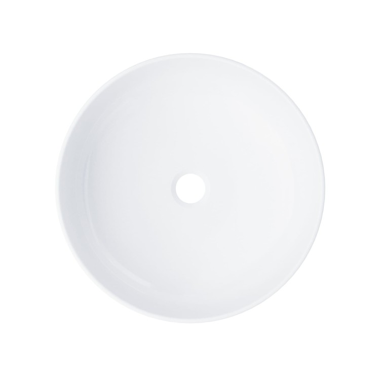 Umywalka nablatowa corsan okrągła 415x415x135 mm z korkiem klik-klak złotym