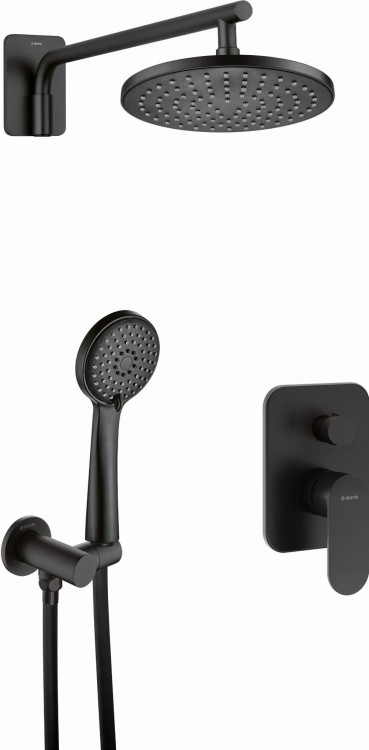 Zestaw prysznicowy podtynkowy nero czarny Alpinia Deante