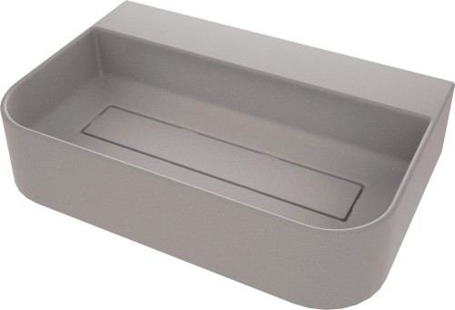 Umywalka granitowa nablatowa 60x40 szary metalik Arnika Deante