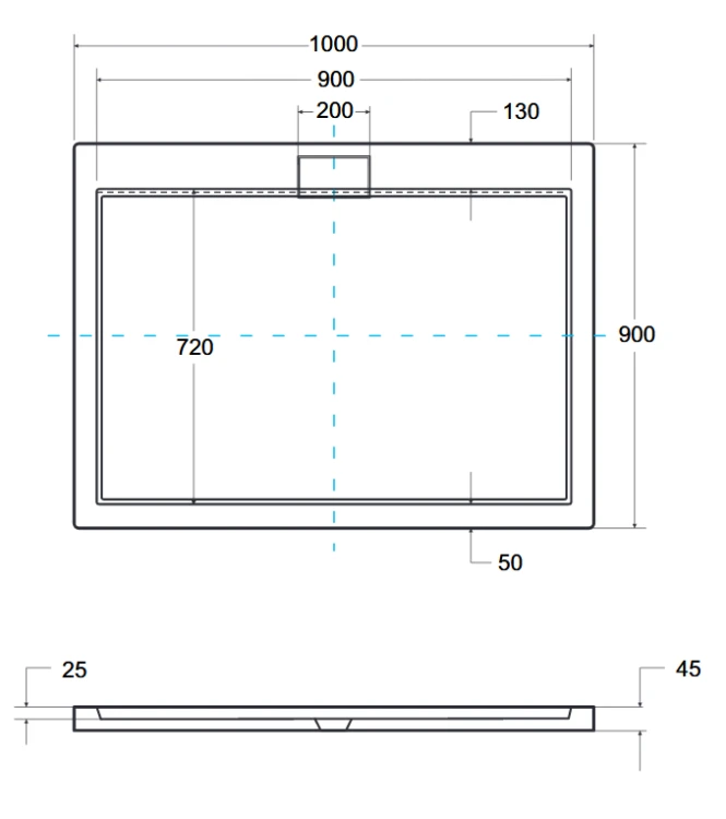 Brodzik prostokątny Besco AXIM ULTRASLIM 100x90x4,5