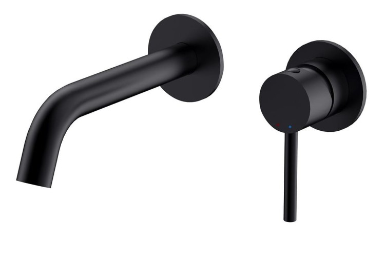 Bateria umywalkowa podtynkowa Besco VEO czarny matt