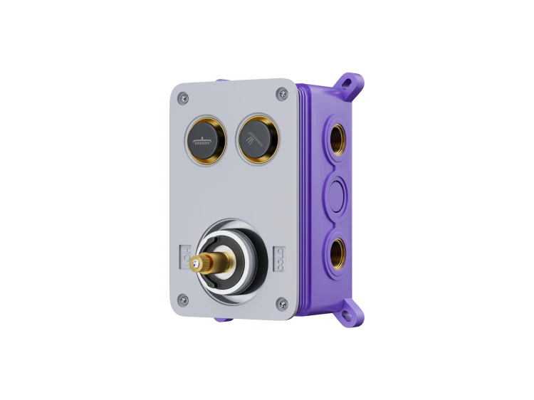 Zestaw prysznicowy podtynkowy corsan box termostat przyciskowy deszczownica 25cm chrom