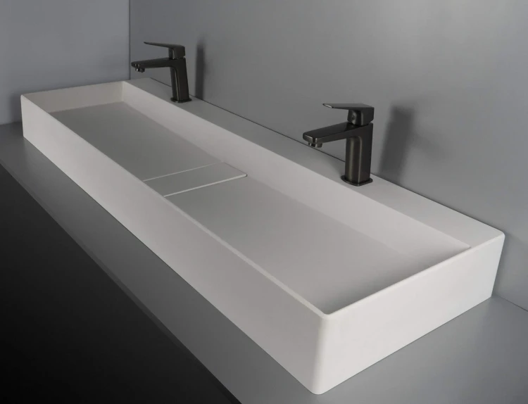 Bateria umywalkowa stojąca titanium Blur Deante