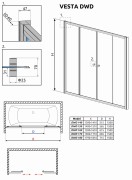 Zabudowa nawannowa Radaway Vesta DWD 140x150 szkło przejrzyste