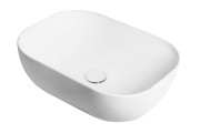 Umywalka nablatowa mono prostokątna 460x320x140 mm z korkiem białym