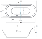 Wanna wolnostojąca Besco VICTORIA 185x83 cm biała