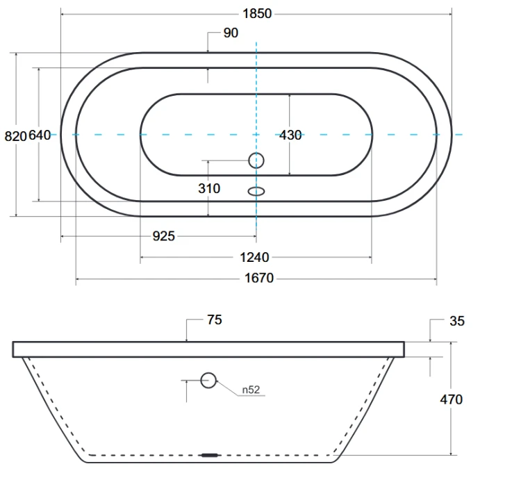 Wanna wolnostojąca Besco VICTORIA 185x83 cm biała