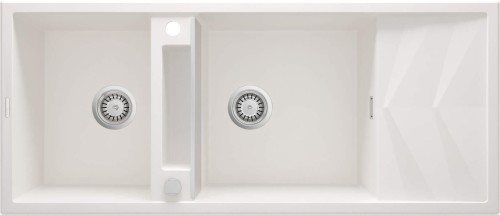 Zlewozmywak granitowy magnetyczny 2-komorowy z ociekaczem Magnetic Deante