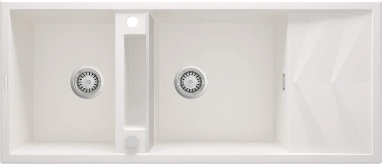 Zlewozmywak granitowy magnetyczny 2-komorowy z ociekaczem Magnetic Deante