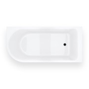 Wanna narożna invelia v220lpbl 160x75 cm montaż prawostronny korek klik klak czarny