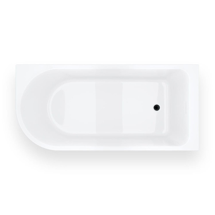 Wanna narożna invelia v220lpbl 160x75 cm montaż prawostronny korek klik klak czarny