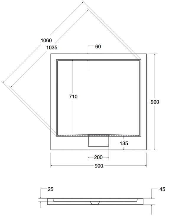 Brodzik kwadratowy biały Besco AXIM ULTRASLIM 90x90x4,5