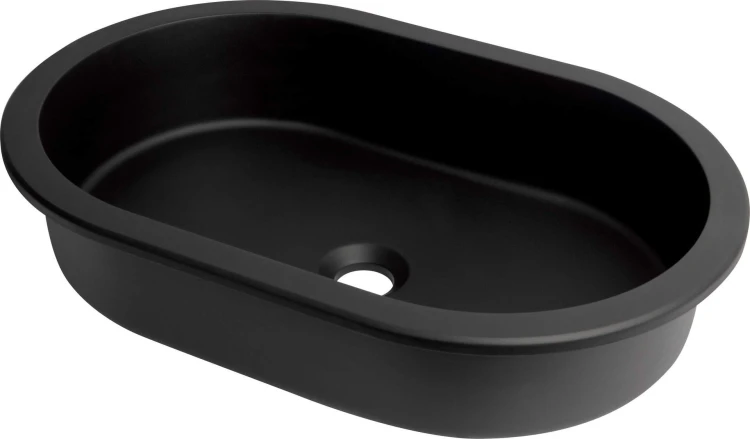 Umywalka granitowa owalna Silia Deante nero czarna