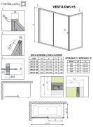 Zabudowa nawannowa Radaway Vesta DWJ+S 150x80x150 szkło przejrzyste