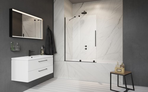 Parawan nawannowy Furo Black PND II 130x150 Radaway czarny lewy