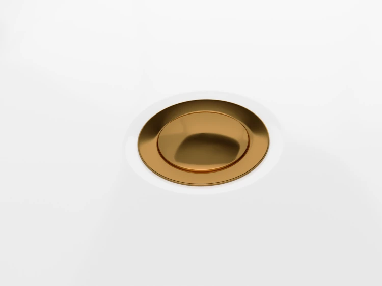 Wanna wolnostojąca narożna corsan intero 150 x 74 z szeroką krawędzią montaż lewostronny korek klik-klak miedziany / różowe złot