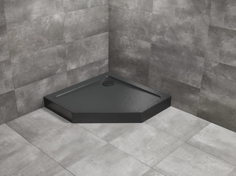Brodzik pięciokątny Radaway Doros PT Compact 100x100 Stone czarny