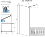 Kabina prysznicowa Radaway Nes Black Walk-in II Frame 70x200