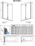 Parawan nawannowy Radaway Nes 8 PND I lewy chrom