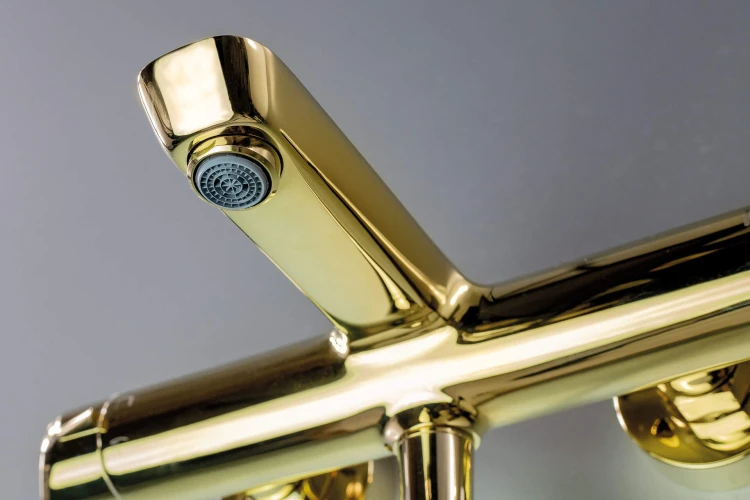 Bateria wannowa ścienna Arnika Deante złota