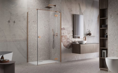 Kabina prysznicowa Radaway Essenza 8 Brushed Copper KDJ prawa