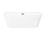 Wanna przyścienna wolnostojąca corsan e030 mono 150 cm z szeroką krawędzią i wykończeniem złotym