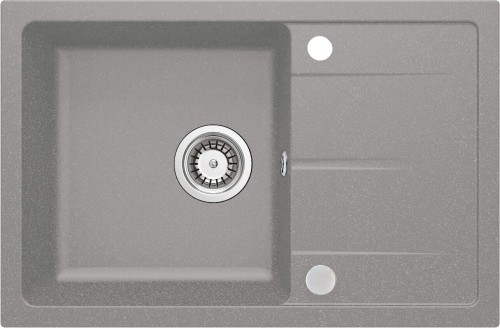 Zlewozmywak granitowy 1-komorowy z ociekaczem Leda Deante szary metalik