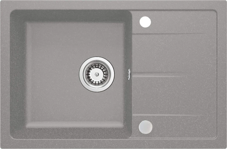 Zlewozmywak granitowy 1-komorowy z ociekaczem Leda Deante szary metalik
