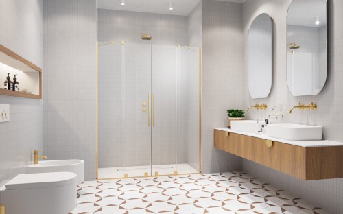Drzwi prysznicowe Furo Gold DWD 180x200 Radaway złote