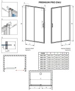 Drzwi prysznicowe Radaway Premium Pro DWJ 100x200 lewe