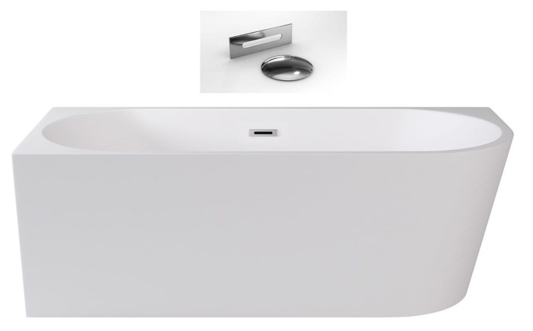 Wanna wolnostojąca Zoya Besco 170x80 biała lewa + syfon chrom