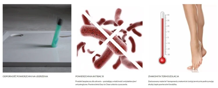 Brodzik kwadratowy PROTOS SMOOTH WHITE 100x100 Schedpol Schedline, biały - odpływ na środku