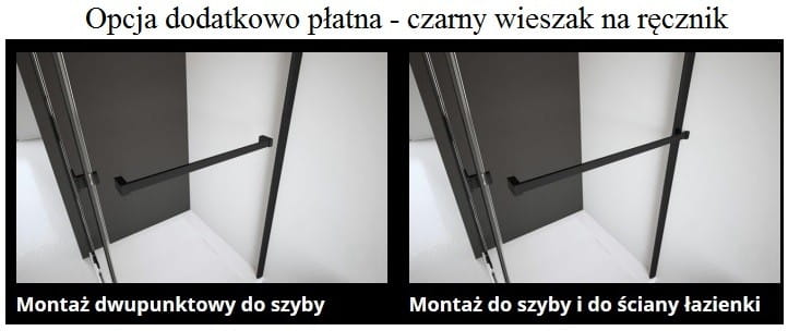 Kabina Radaway Nes Black KDJ II 100x100x200 lewa przejrzysta