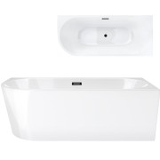 Wanna wolnostojąca narożna corsan intero 170 x 73 montaż prawostronny korek klik-klak grafit / gun metal