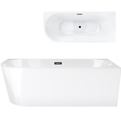 Wanna wolnostojąca narożna corsan intero 170 x 73 montaż prawostronny korek klik-klak grafit / gun metal