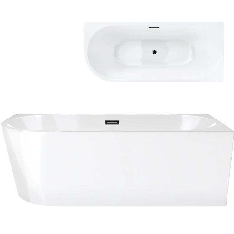 Wanna wolnostojąca narożna corsan intero 170 x 73 montaż prawostronny korek klik-klak grafit / gun metal