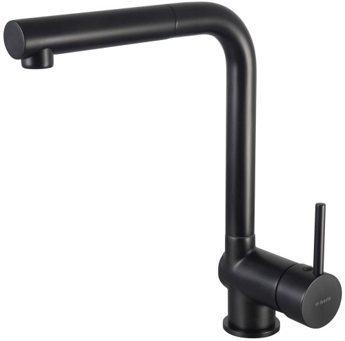 Bateria kuchenna z wyciąganą wylewką czarna nero Aster Deante