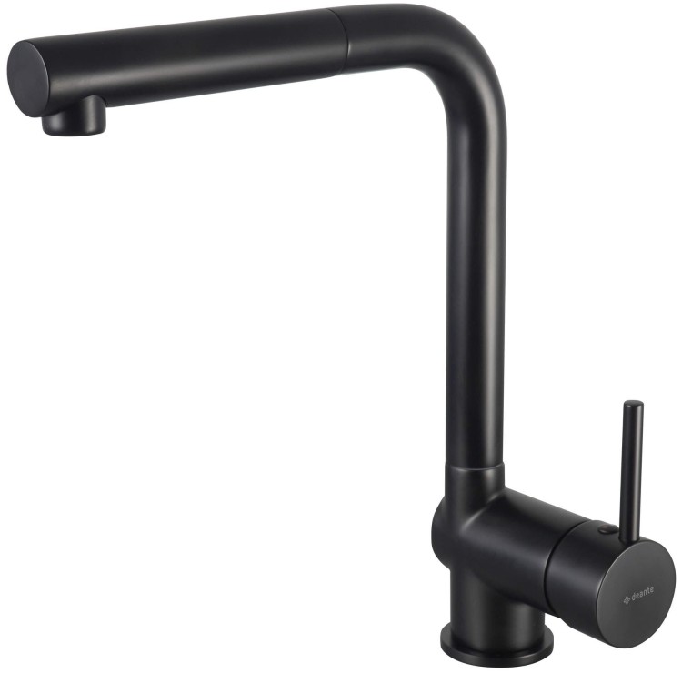 Bateria kuchenna z wyciąganą wylewką czarna nero Aster Deante