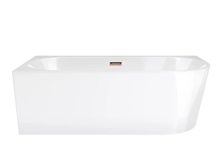 Wanna narożna corsan intero lewa 160 cm z szeroką krawędzią i wykończeniem różowe złoto