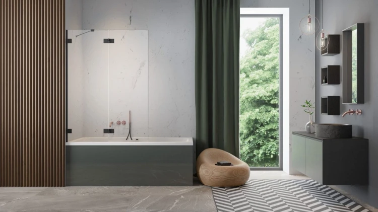 Parawan nawannowy Radaway Essenza Pro Black PND II lewy