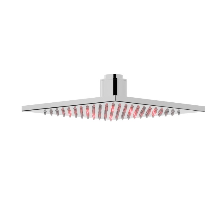 Zestaw prysznicowy corsan ango chrom z deszczownicą led, baterią i słuchawką