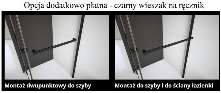 Kabina Radaway Nes Black KDJ I 100x100x200 lewa szkło przejrzyste