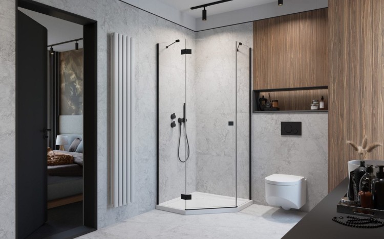 Kabina pięciokątna Radaway Essenza Black PTJ 100x90x200 lewa