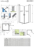 Kabina Radaway Nes 8 KDD II 100x100x200 szkło przejrzyste