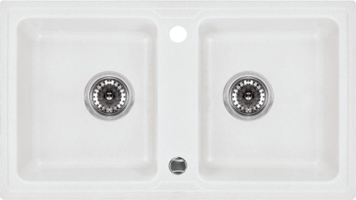 Zlewozmywak 2-komorowy bez ociekacza - alabaster Zorba Deante