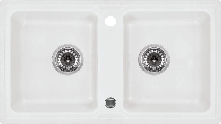 Zlewozmywak 2-komorowy bez ociekacza - alabaster Zorba Deante