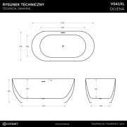 Wanna wolnostojąca olvena v041xlbgl 170 cm korek klik klak złoto szczotkowane